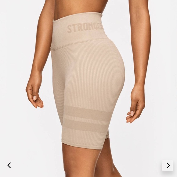 EMBRACE SIMPLY TAUPE BIKER SHORTS - Picture 2 of 6